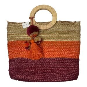 NWT Francesca’s Cindy Colorblock Jute Handbag